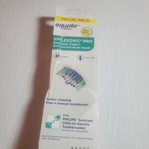 Equate Smilesonic Pro | Medium Full Size | BRUSH HEADS | 4 Count